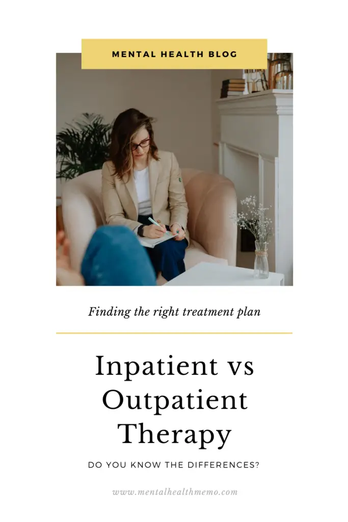 Pin: outpatient vs inpatient therapy for mental health